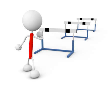 3d person with Hurdleの写真素材