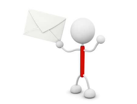 3d person holding letterの写真素材