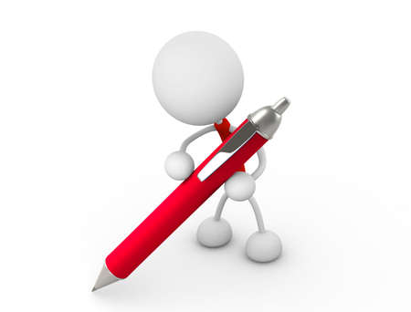 3d person writingの写真素材
