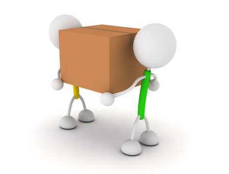 Carrying cardboard boxの写真素材