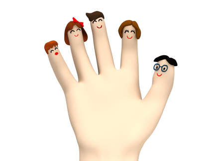 Finger art family groupの写真素材