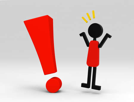 Characters with exclamation Markの写真素材