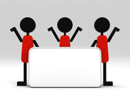 Characters with blank boardの写真素材