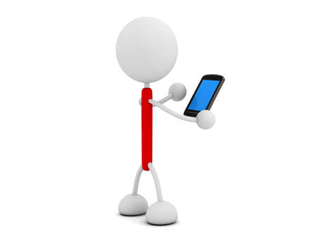 Character with smartphoneの写真素材