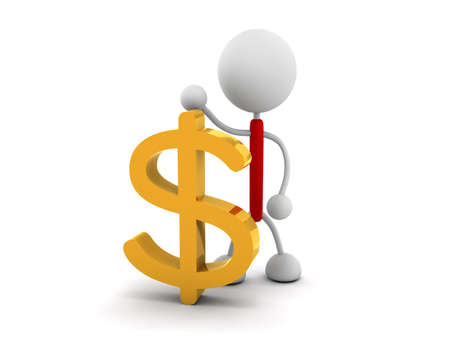 dollar 3d illustrationの写真素材