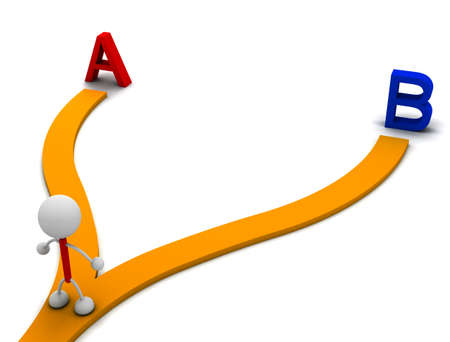 Forked roadの写真素材