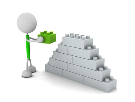 Complete a block towerの写真素材