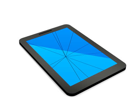 Tablet with broken screenの写真素材