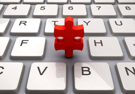 Keyboard and Puzzleの写真素材