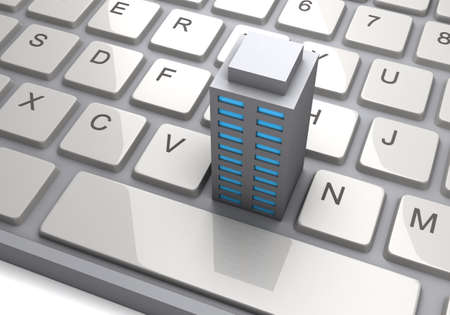 Keyboard and Buildingの写真素材