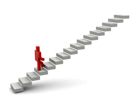 Pictogram going up the stairsの写真素材