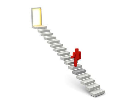 Pictogram going up the stairsの写真素材