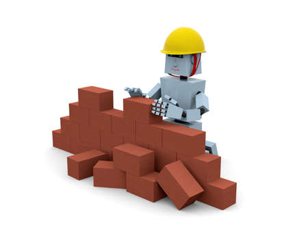 Robot engineer. 3d render illustration
