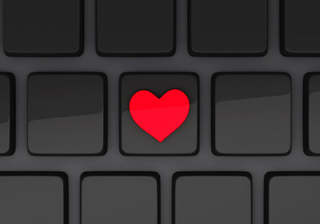 Heart key buttonの写真素材