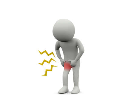 The character who has a pain in hip jointの写真素材
