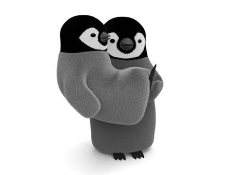 Penguin in my arms. 3d render illustration.の写真素材