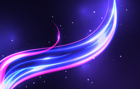 Abstract blue and purple background with glowing lines and dots. Vector illustrationのイラスト素材