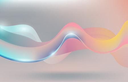 Abstract background with blue and pink wavy lines. Vector illustration.のイラスト素材