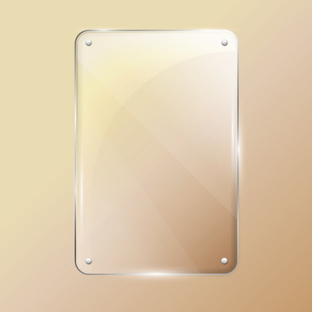 Glass plate on a beige background. Eps 10 vector file.のイラスト素材