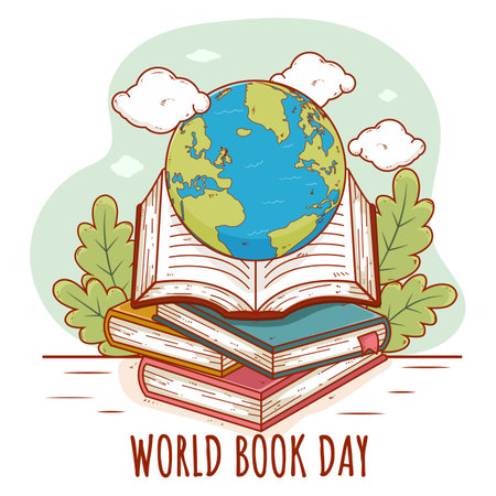 World Book Day. Hand drawn vector illustration. World Book Day.のイラスト素材
