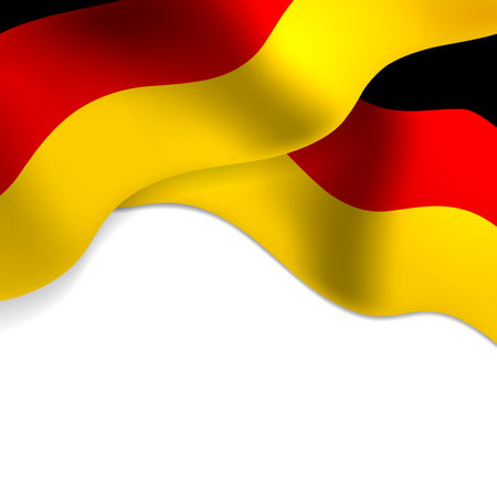 Flag of Germany. Waving flag of Germany on white background. Vector illustrationのイラスト素材