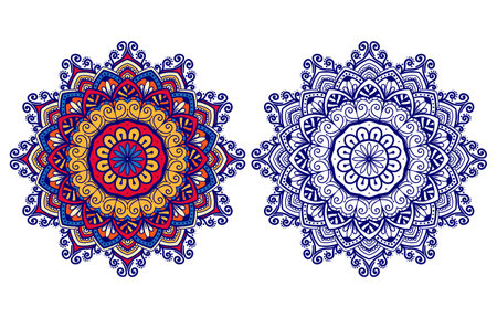 Ethnic decorative element Mandala for coloring pageのイラスト素材