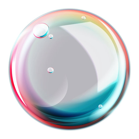Realistic Bubble Soap with Colorful Shiny Effectのイラスト素材