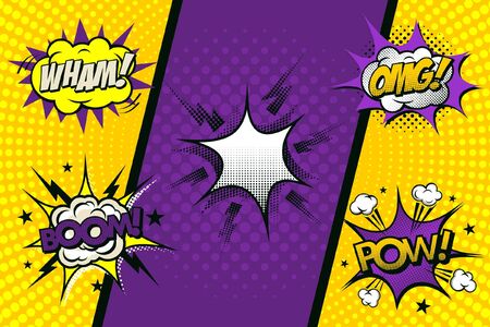 Background and comic style elements. Vector illustration.のイラスト素材