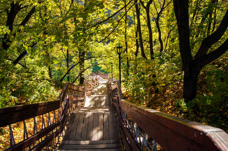 Moscow, Russia - October 10, 2010: Stairs in the park Kolomenskoyeのeditorial素材