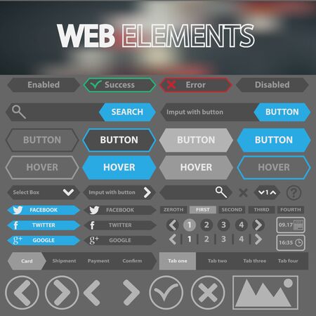 Elements for the website interface.のイラスト素材