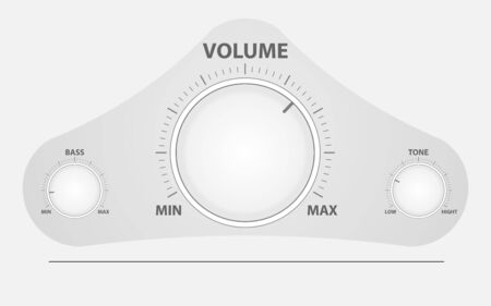 The circular mixer adjusts the sound, tone, bass. Adjustment button.のイラスト素材