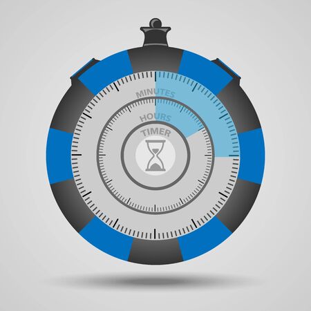 Vector timer with two circles. Timer minutes and hours for the application.のイラスト素材