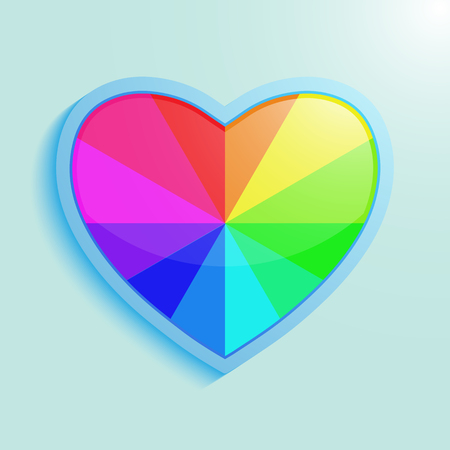 Rainbow heart, vector design object. Color heart icon.のイラスト素材