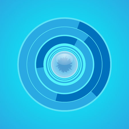 Round biometric identifier. Scanning of the retina of the eye.のイラスト素材