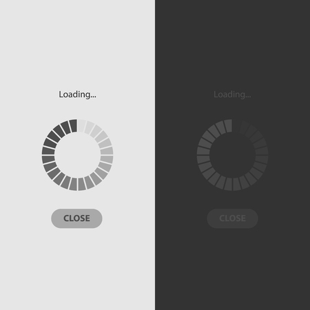 Mobile app loading screen in white and black style. Loading the interface.のイラスト素材
