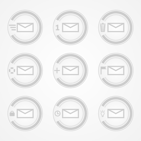 Set of white message icons. Communication Icons. Vector elements.のイラスト素材