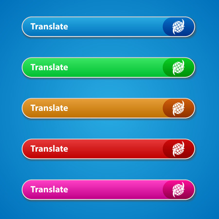 Elements of the translator interface. Colored translation lines. Vector elements.のイラスト素材