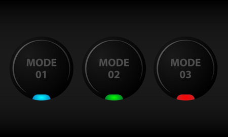 Set of black buttons with indicators vector illustrationのイラスト素材