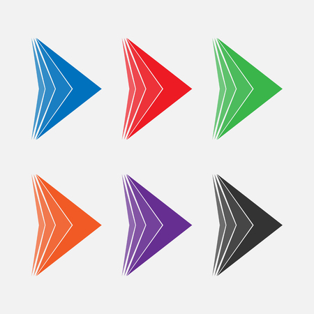 Set of bright colored arrows, Pointers for the website, Stylish arrows on white background.のイラスト素材
