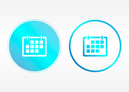 Set of two calendar icons. Color calendar icons. Monthly calendar blue on a white background.のイラスト素材