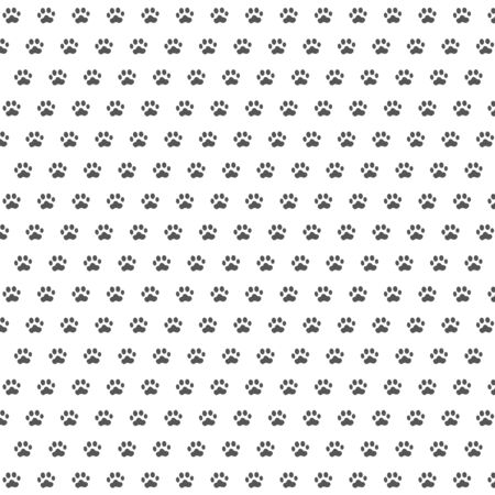 Texture, paws of an animal on a white background. Vector illustration, black footprints.のイラスト素材
