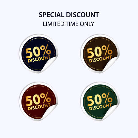 A set of stickers, 50% discount. Round stickers, special discount.