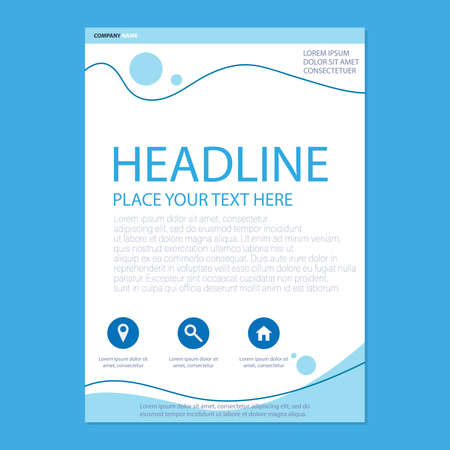 Blue cover for business documents. Document preparation for reporting and presentation. Annual report of the corporation.のイラスト素材