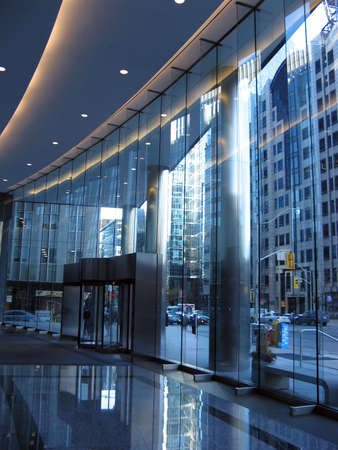 A trade building interior clean and shiny with marble floorの写真素材