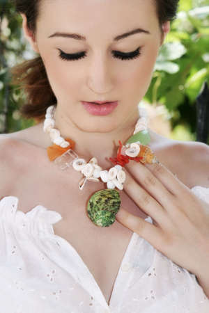 Beautiful brunette womanの写真素材