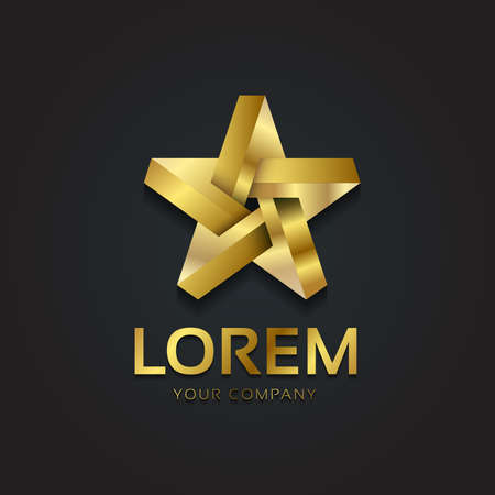 Vector graphic gold star shaped symbol with sample textのイラスト素材