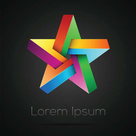 Abstract vector graphic geometric colorful pentagramのイラスト素材