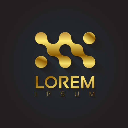 Vector graphic golden fluid symbol with sample textのイラスト素材