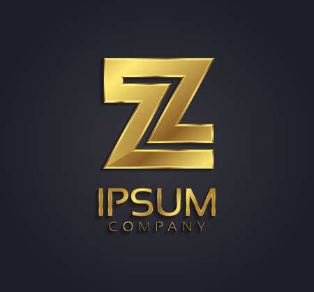 Beautiful vector graphic gold alphabet letter Z symbolのイラスト素材