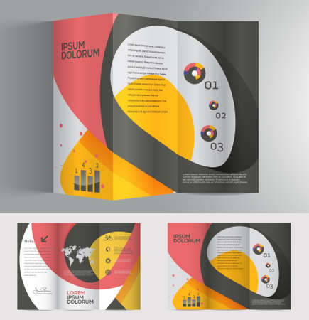 Vector graphic elegant abstract business brochure design with spread pagesのイラスト素材